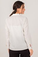 armonika Kadın Beyaz Uzun Kollu Düz Gömlek ARM-18Y001176