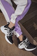 Eformoda Kadın Siyah Beyaz Luis Vuitton Sneaker Lw Spor Ayakkabı