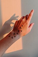 Takıştır Geçici Karışık Kuş Mini Dövme Tattoo