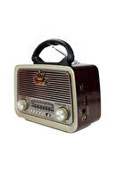 NOSTALJİ TİCARET Volemi 301 Eskitme Nostalji Tasarımlı Bluetoothlu Nostalji Radyo Fm-sd Kart-Aux