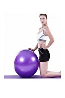 AYLA STAND 65 Cm Fitilli Pilates Topu Ve Pompa Seti Plates Denge Yoga Spor Egzersiz Top Jimnastik Fitness Gym