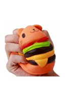 Buldum Squishy Büyük Boy Hamburger Sık Bırak Oyuncak Sukuşi Oyuncak Hamburger Yükseklik 9 cm Anahtarlıkla