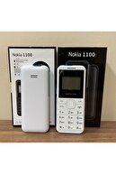 Nokia Yeni Nesil Nokıa 1100 Yüksek Sesli Uzun Ömürlü Batarya Tuşlu Cep Telefonu Beyaz-mavi
