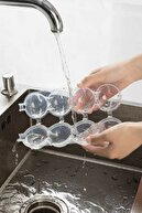Kitchen Beauty 4'lü Küre Buz Topu Kalıbı - Yuvarlak Içecek Buz Topu Dondurucu Buzluk Saklama Ve Sunum Kabı