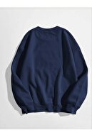 K&H TWENTY-ONE Kadın Lacivert Michigan Baskılı Oversize Sweatshirt