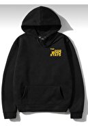 K&H TWENTY-ONE Unisex Grace Siyah Baskılı Kapüşonlu Sweatshirt