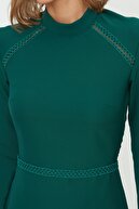 TRENDYOLMİLLA Yeşil Dantel Detaylı Volanlı Elbise TWOAW21EL1892