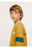 Mango Çocuk Hardal Rengi Uzun Kollu Cepli Tişört
