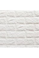 Renkli Duvarlar Kendinden Yapışkanlı Sünger Beyaz Tuğla Duvar Paneli 70x77 Cm 6 Adet