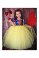 Kids Kız Çocuk Sarı Tarlatanlı Pelerinli Pamuk Prenses Kostümü