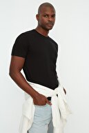 TRENDYOL MAN Siyah  Erkek Basic Slim Fit %100 Pamuklu 2'li Paket Bisiklet Yaka Kısa Kollu T-Shirt