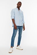 TRENDYOL MAN Mavi Erkek Skinny Fit Cropped Jeans TMNSS21JE0054