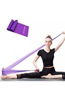 Leyaton Pilates Bandı Jimnastik Plates Lastiği 150x15 cm Egzersiz Aerobik Bant 1 Adet Mor