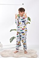 TUGSE Erkek Çocuk Gri Arabalı Pijama Takım