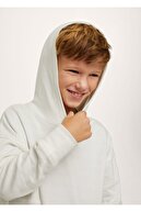 Mango Çocuk Kırık Beyaz Geniş Kesim Koton Sweatshirt