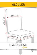 Latuda Concept Likralı Yıkanabilir 6'lı Sandalye Kılıfı | Sandalye Örtüsü Kapuçino