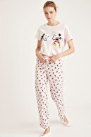 Defacto Kadın Pembe Mickey Mouse Lisanslı Pijama Takımı S9921AZ20WN