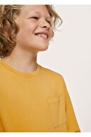 Mango Çocuk Hardal Rengi Uzun Kollu Pamuklu Tişört