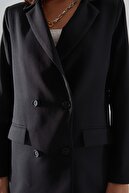 TRENDYOLMİLLA Siyah Düğme Detaylı Blazer Ceket TWOAW21CE0264