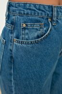 TRENDYOLMİLLA Mavi Yüksek Bel Wide Leg Jeans TWOAW21JE0099