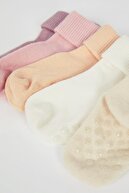 Defacto Kız Bebek Pamuklu Kaydırmaz Tabanlı 5'li Uzun Çorap