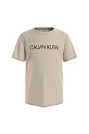 Calvin Klein Ib0ıb00347-ınstitutional Bisiklet Yaka Normal Kalıp Düz Bej Erkek Çocuk T-shirt