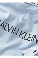 Calvin Klein Ib0ıb00347-ınstitutional Bisiklet Yaka Normal Kalıp Düz Mavi Erkek Çocuk T-shirt