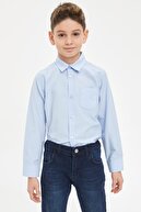 Defacto Erkek Çocuk Regular Fit Polo Yaka Uzun Kollu Uzun Kollu Gömlek