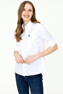 US Polo Assn Beyaz Kadın Gömlek