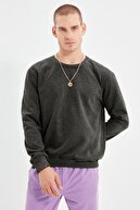 TRENDYOL MAN Antrasit Erkek Regular Fit Sweatshirt TMNAW21SW1208