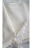 Selçuklu Tekstil Aksu Çeyiz Kirem Süngerli Koltuk Çekyat Örtüsü Damar Desenli Parlak