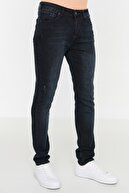 TRENDYOL MAN Lacivert Erkek Skinny Fit Tırmık Destroylu Jeans TMNAW22JE0513
