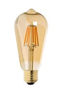 Heka Floresan Ampuller Rustik Edison Led Ampül E27 Duy Armut Tipi St64 Model 4w Amber Rengi Erd-31