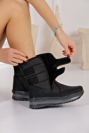 Allyup Alves Unisex Kadın - Erkek - Çocuk Kar Botu Içi Kürklü Cırt Cırtlı Kaymaz Taban Ayakkabı
