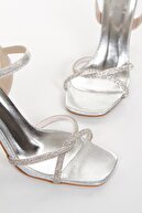 Mitto Kadın Yazlık Taş Işlemeli Ayakkabı- Gümüş Sultan Ince Topuklu Ayakkabı-m035