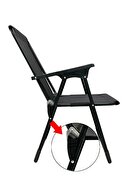moniev Katlanır Kamp Sandalyesi Piknik Koltuğu Plaj Şezlongu Oval Bardaklıklı Siyah