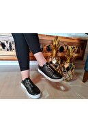 Babet Merkezi Kadın Siyah Fermuarlı Sneaker