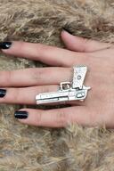 انگشتر تفنگ با روکش نقره حلقه تفنگ عتیقه عقاب صحرا-thumb