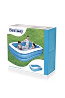 Bestway Pompa Hediye - 12819, Büyük Boy Dikdörtgen Şişme Aile Havuzu (211x132x46cm)