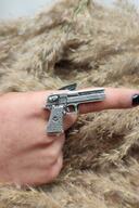 انگشتر تفنگ با روکش نقره حلقه تفنگ عتیقه عقاب صحرا-thumb