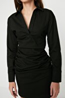 TRENDYOLMİLLA Limited Edition Siyah Yaka Detaylı Elbise TWOAW21EL1388