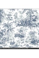 Blue pattern on ecru floor