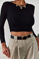 XHAN Kadın Siyah Sırt Detaylı Bluz 1KZK2-11034-02