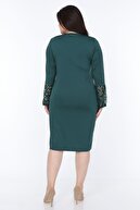 modayız Yeşil Ispanyol Kol Elbise