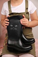 Ccway Çocuk Kedi Bıyıklı Yağmur Botu