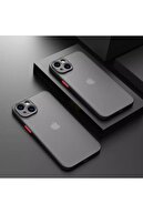 mooncase Iphone 13 Siyah Renkli Çerçeveli Mat Transparan Kılıf