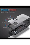 mooncase Iphone 13 Siyah Renkli Çerçeveli Mat Transparan Kılıf