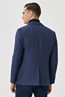 Altınyıldız Classics Erkek Lacivert Slim Fit Dar Kesim Kırlangıç Yaka Klasik Ceket