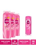 Saç Bakım Şampuanı Güçlü ve Parlak 500 ML x3 + Saç Bakım Kremi 200 ML