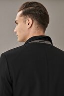 Altınyıldız Classics Erkek Siyah Slim Fit Dar Kesim Mono Yaka Casual Ceket